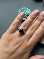 Безрозмірна каблучка з аметистом. - Зображення 2