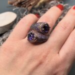 Каблучка з аметистом. - Зображення 3