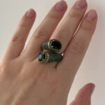 Безрозмірна каблучка з хризолітом. - Зображення 3